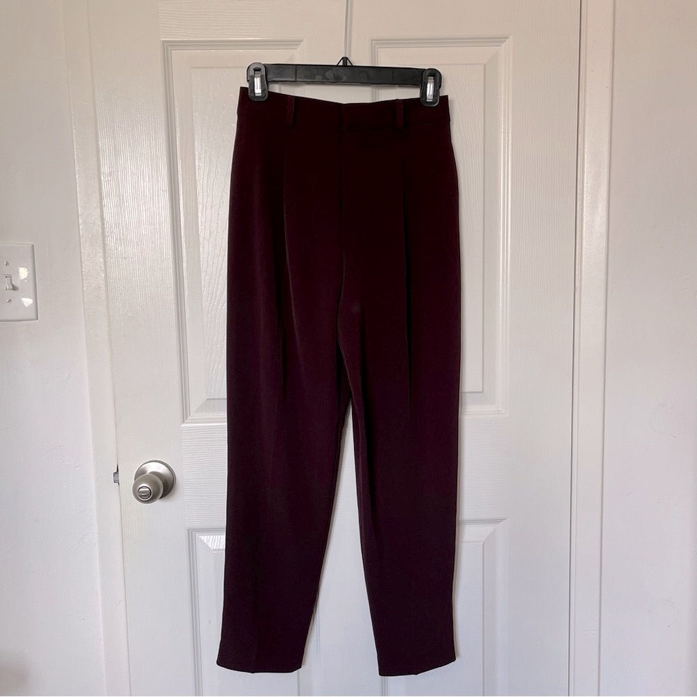 Uniqlo Elegant Burgundy Maroon Wine Pants Trousers | XS